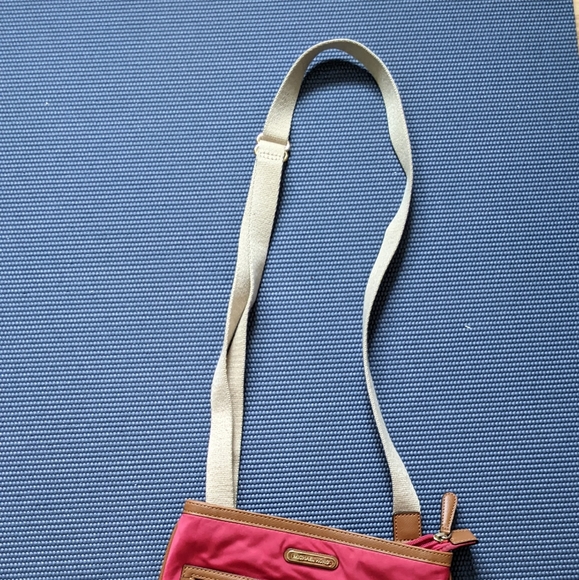 Michael Kors Fuschia Bright Pink Nylon & Leather Purse with adjustable strap - Picture 11 of 11